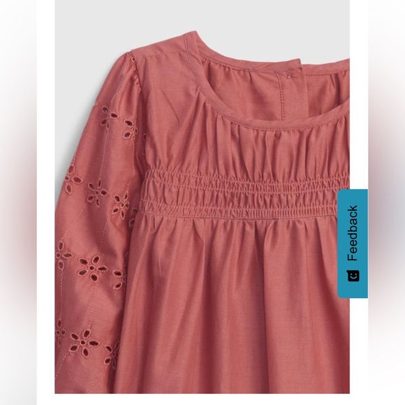 GAP Girls' Eyelet Tiered Dress - Rose - Picture 2 of 8